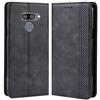 HualuBro Flip Cover a Libro per LG Q60 / LG K50 - Custodia in PU Pelle Magnetica Antiurto con Portafoglio (Nero)