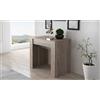 Dmora - Consolle allungabile Maclodio, trasformabile in Tavolo da Pranzo, salvaspazio ed Estensibile Fino a 237 cm, 90-237x76,6x90 cm, Rovere