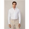 Hackett London per uomo. HM309968 Camicia bianca dalla texture essenziale [3186667], Bianco, Casual, Cotone, Manica lunga