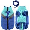 pologmase Giacca invernale impermeabile per cani - Caldo gilet bomber per cani con cerniera e doppio guinzaglio ad anello a D | Maglione invernale impermeabile per cani di piccola taglia - Vestiti per