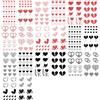 Everjoy Red Black Love Hearts Tatuaggi temporanei 15 Disegni 2 Colori 360 Modelli, Adesivi per tatuaggi con decalcomanie impermeabili per San Valentino per le donne