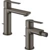 GROHE SET MISCELATORI GROHE LINEARE LAVABO E BIDET TAGLIA S GRAFITE SPAZZOLATO