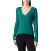 TRENDYOL Damen Gerade Lange Ärmel Regulär Strickjacke Maglione Cardigan, Verde Smeraldo, L Donna