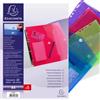 EXACOMPTA Busta forata c/chiusura in velcro in pp colorato f.to 24x32cm per A4 Exacompta (Conf.5)