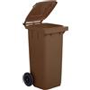 MobilPlastic Bidone carrellato 120Lt marrone per raccolta differenziata