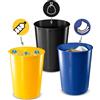 CEP Set 3 Cestini raccolta differenziata 40Lt giallo-blu-nero 1333 Cep