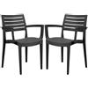Grandsoleil Set da 2 sedie con braccioli Firenze in polipropilene antracite Grandsoleil