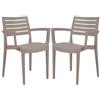 Grandsoleil Set da 2 sedie con braccioli Firenze in polipropilene juta Grandsoleil