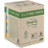 POST-IT ValuePack 10 blocchi 100fg Post-it® carta ricic.colori pastel 76X76mm 654-RCP10