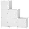 ATTDETJL Mobiletto a cubo con anta, 6 cubi, progettato per camera da letto, armadio a cubo e sotto le scale, ogni scomparto 30 x 30 x 30 cm, bianco ATTSL6002
