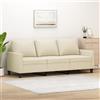 Gecheer Divano a 3 Posti Crema 180 cm, Moderno Sofà Imbottito Letto per Soggiorno/Ufficio, Divanetto in Similpelle
