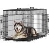 Feandrea Gabbia per Cani Pieghevole, con 2 Porte, Vassoio Rimovibile, 122 x 74,5 x 80,5 cm, XXL, Nero PPD48H