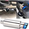 Qiilu Silenziatore Di Scarico, Silenziatore Di Scarico Blu 2in-Inlet 3in-Outlet Silenziatore In Acciaio Inox Cotone Universale