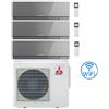 Mitsubishi Climatizzatore Condizionatore Mitsubishi Kirigamine Zen Wifi Argento Trial Split Inverter 7000 + 9000 + 18000 BTU con U.E. MXZ-3F68VF classe A++ /A+ NOVITÁ