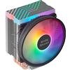 Mars Gaming MCPU44, Dissipatore CPU Doppio ARGB, 4 Heatpipes HCT, TDP 160W, Ventola PWM 110mm Ultra-silenziosa, Multisocket Universale, Nero