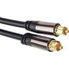 PremiumCord Cavo audio ottico Toslink - 1 m diametro esterno 6 mm Toslink Plug on maschio cavo digitale per impianto stereo Hi-Fi Soundable TV HQ Audio Saldato Colore: Nero Argento Oro
