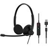 EPOS IMPACT 100 UC Stereo USB-C+A Cuffie con Microfono, Universal Communications, Cancellazione Rumore, Leggere, Controllo Chiamate, Adattatore USB, Auricolari Morbidi, Uso UC Professionale