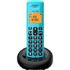 ALCATEL E260 - Telefono fisso cordless DECT - Design compatto - Grande display retroilluminato - Vivavoce - Funzione blocco chiamate indesiderate - Blu