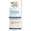 Garnier Ambre Solaire UV Fluido Viso Extra Leggero Advanced Sensitive, SPF 50+, Protezione Molto Alta, Arricchito con Acido Ialuronico, 50 ml