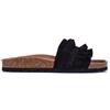 Verbenas per donna. [3300620220] Sandali Rocio in pelle scamosciata neri con volant, Nero, Basso, Crosta, Nessuno, Casual