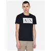 Armani Exchange per uomo. [8NZTCKZ8H4Z1510] T-shirt a quadretti blu scuro, Casual, Cotone, Manica corta, Navy