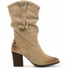 Mustang per donna. 59854 Stivali in pelle Jolie beige [3200262], 5 a 8cm, Cerniera, Casual