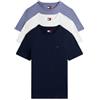 Tommy Jeans per uomo. DM0DM21579 Confezione da 3 magliette extra slim con logo blu navy, bianco e blu [3251187], Casual, Cotone, Manica cort