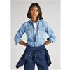 Pepe Jeans per donna. [PL304498PF1] Maglia dei Rosè blu, Casual, Cotone, Denim, Manica lunga, Sostenibile