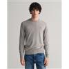 Gant per uomo. [87211] Maglia girocollo in finissima lana di pecora grigia, Casual, Grigio