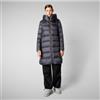 Save The Duck per donna. [D40279W-IRIS19] Cappotto Lysa grigio, Casual, Poliestere