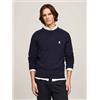 Tommy Hilfiger per uomo. [MW0MW34687] Maglione blu scuro con vestibilità ampia Monogram TH, Casual, Cotone, Navy