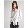 Pepe Jeans per donna. [PL304803] Maglia bianca di Philly, Bianco, Casual, Lino, Manica lunga