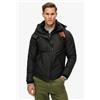 Superdry per uomo. [M5011921A] Giacca a vento Mtn con cappuccio nera, Nero, Casual, Polister riciclato, Sostenibile