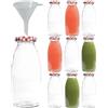mikken 10 bottiglie di vetro da 250 ml, bottiglia con tappo a vite con imbuto in omaggio