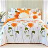 EVENHUG Set copripiumino reversibile per letto queen size, motivo dalia, arancione, in morbido cotone leggero, con motivo matrimoniale, trapuntato, per tutte le stagioni, 1 trapunta con 2 federe (girasole,