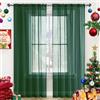 SpaceDresser Tende in voile trasparente, con tasca per asta, per cucina, camera da letto, soggiorno, filtrano la luce solare, per la privacy, semi decorativi, colori assortiti (verde fogliame, 132 x