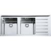 FRANKE Lavello 2 Vasche, Serie Neptune Plus NPX 621, 116 cm, Gocciolatoio a DX, Acciaio Inox Satinato - 101.0068.377 -
