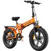 ENGWE EP-2 Boost Bici elettrica pieghevole, motore da 250 W, batteria da 48V 13Ah, pneumatici larghi da 20*4" - Arancione