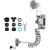 QWORK® Set Soffione Doccino per Lavandino - 3 Modalità di Doccia - Tubo Telescopico 1.6M - Deviatore girevole - per Bagno/Cucina/Giardino - Adattatori Inclusi