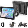 CARPURIDE W702S Pro Moto Carplay Schermo con BM05 Supporto per Plug-and-Play, Senza Fili CarPlay e Android Auto, 7 Impermeabile Touchscreen, Doppio Bluetooth, Cablato Controller, Bussola.