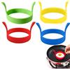 BOBOZHONG Stampi per Uova, 4 Pezzi Tampo per Uova Fritte Anello Uovo in Silicone con Manici Muffa Degli della Pancake Antiaderente Anello Pancake Stampi per Pancake Stampo Antiaderente per Uova Fritte