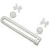 Gardinia Cursori ad Anello con Cursori a Forma di X e Rotelline, per Binari per Tende, Plastica, Lunghezza: 5,9 cm, Bianco, 10 unità