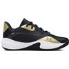 Under Armour UA Lockdown 7 Low, Scarpa da Basket Unisex-Adulto, Black/Metallic Gold/Black, 42.5 EU
