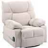 HOMCOM Poltrona massaggiante con funzione riscaldante e reclinabile, girevole, fino a 150 kg, telaio in metallo, 98x90x98cm, Beige