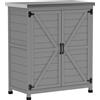 Outsunny Armadio da Esterno con Ripiano e Banco da Lavoro in Legno e Acciaio, 79x43x92 cm, Grigio | Aosom Italy