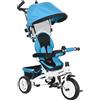 HOMCOM Triciclo per Bambini con Maniglione 6 in 1, Tettuccio Regolabile e Cintura di Sicurezza, Età 1-5 Anni, Blu | Aosom Italy