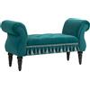 HOMCOM Poltrona Imbottita, Sitzbank, Design Vintage, fino a 150 kg, 117x40x58 cm, Verde