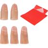 Psyqtsuary 5 pezzi di pollice magico trucco magico punta per pollice trucco magico dita dita in plastica morbida accessori dita trucco magico magico puntelli di scena e 1 panno rosso per allenamento per articoli