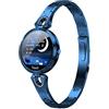 LONGLU Smartwatch for Women - Compatibile con iOS Android iPhone Samsung Mobile Phone - con Bluetooth, frequenza cardiaca, pressione sanguigna, contapassi, fitness e monitoraggio del sonno (Blu)