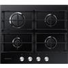 Samsung Piano cottura a gas NA64H3010AK 60cm 4 fornelli vetro nero da incasso
